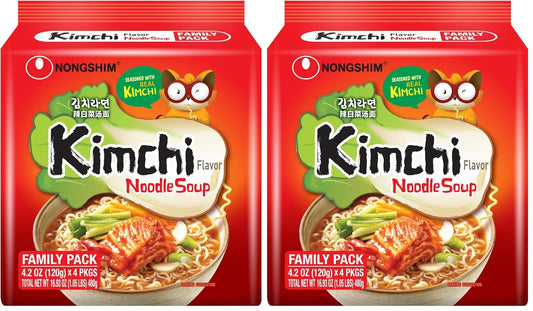 Nongshim Ramen Noodles, Gourmet Instant Ramen, Premium Microwavable Noodle Soup, Kimchi, 4.2 Ounce, (Pack of 32)