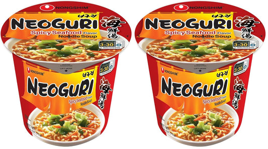 Nongshim Ramen Noodles,Gourmet Instant Ramen cup,Premium Microwavable Noodle Soup,Neoguri Spicy Seafood,2.64 Ounce,(Pack of 12)